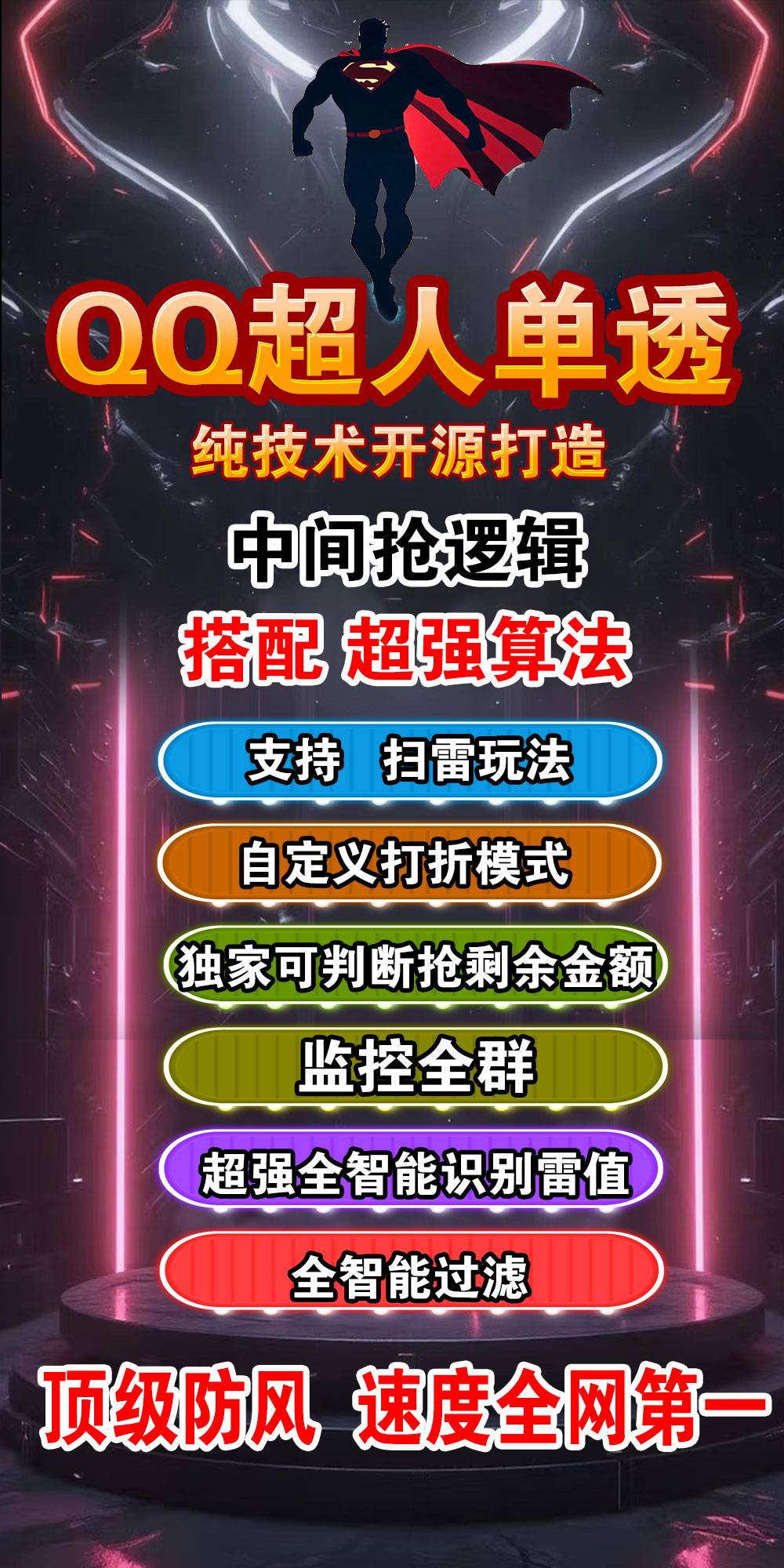 电脑QQ超人单号收尾,独家稳定好用速度快,正版激活码授权天周月